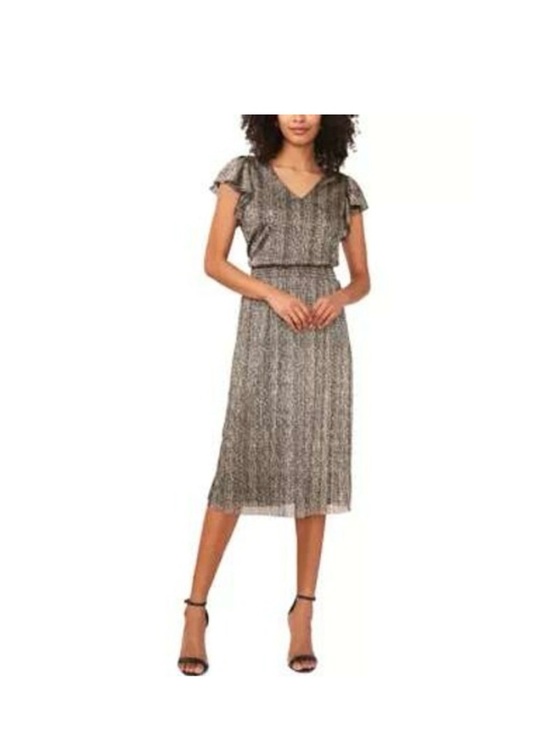 Vince Camuto Dresses & Skirts - NWT Vince Camuto Black & Gold Metallic V-Neck Midi Dress ($119)